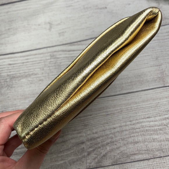 MICHAEL Michael Kors Daria Pleated Gold Clutch - Picture 8 of 16